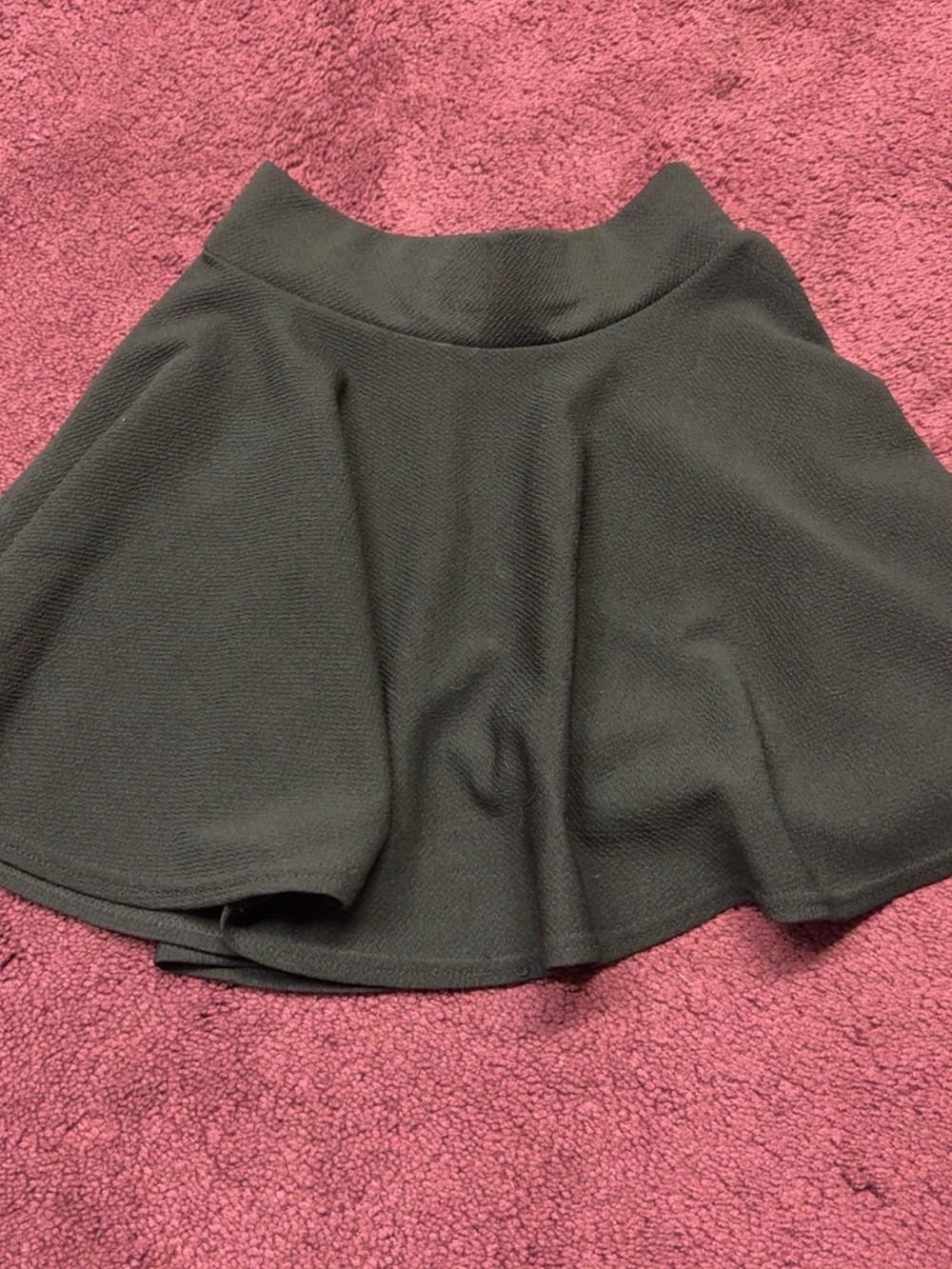 Black Circle Skater Skirt with Wide Waistband